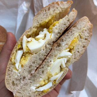 Classic Moroccan egg and cheese sandwich