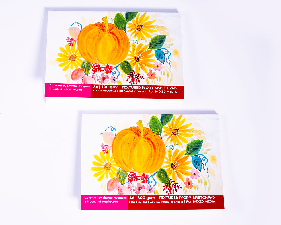 Thumbnail: A6 300 gsm - Ivory Textured Sketchpad (Pack of 2) | For Acrylics | Pumpkin