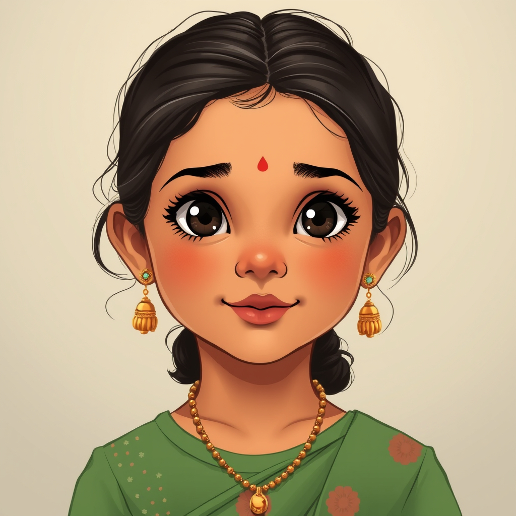 cute innocent girl, with south indian looks, only the face, with a nicer pair of earings.jpg