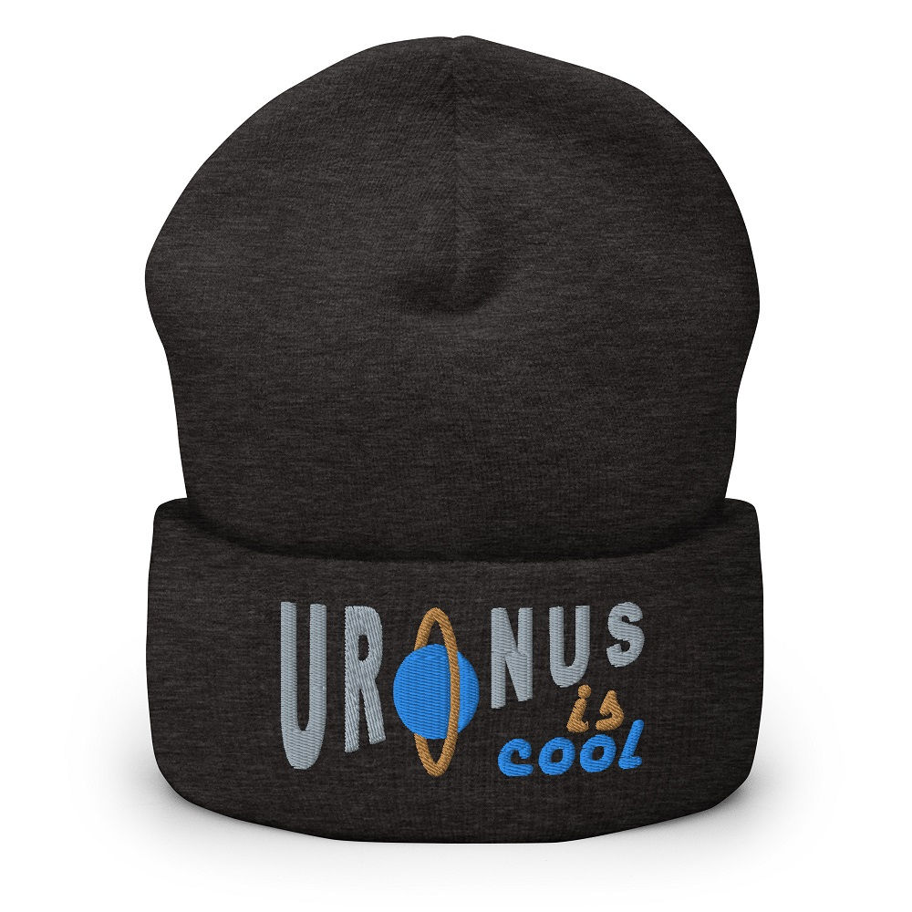 Uranus Is Cool -- Cuffed Beanie (Dark Grey)