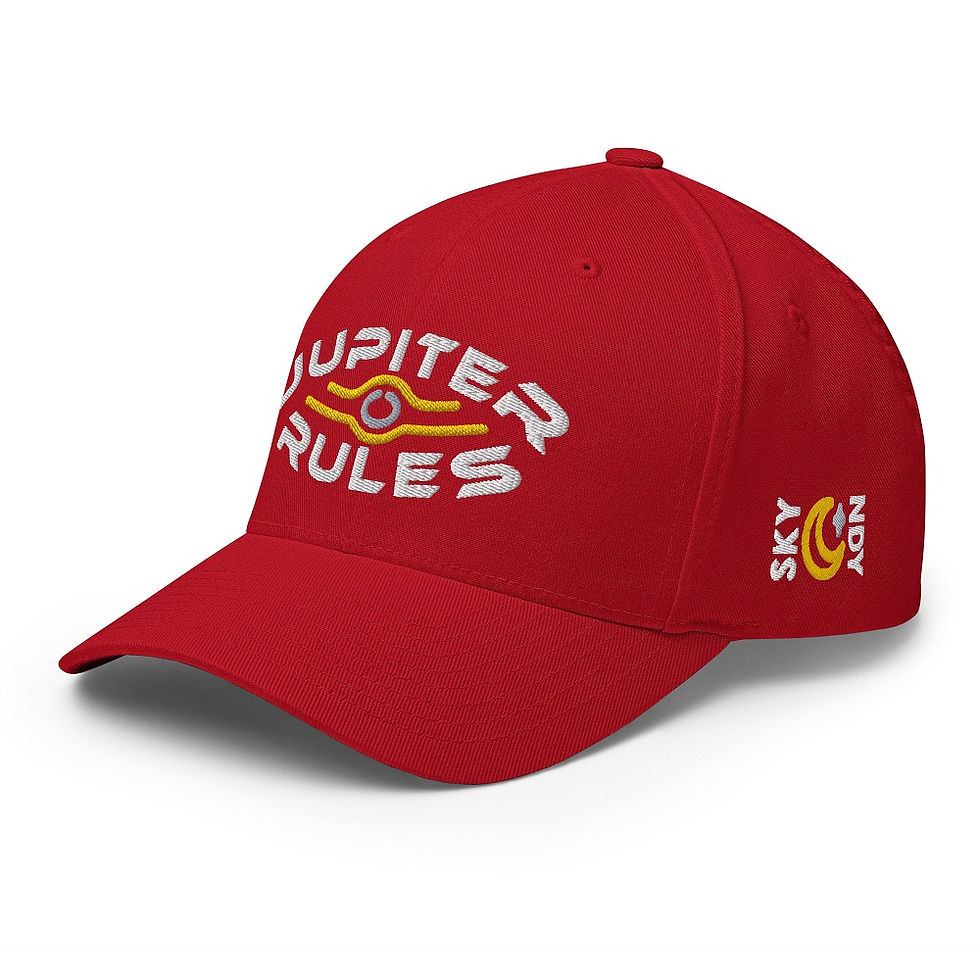 Thumbnail: Jupiter Rules -- Flexfit Structured Cap (Red)