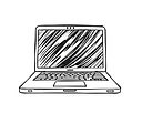 Laptop line drawing