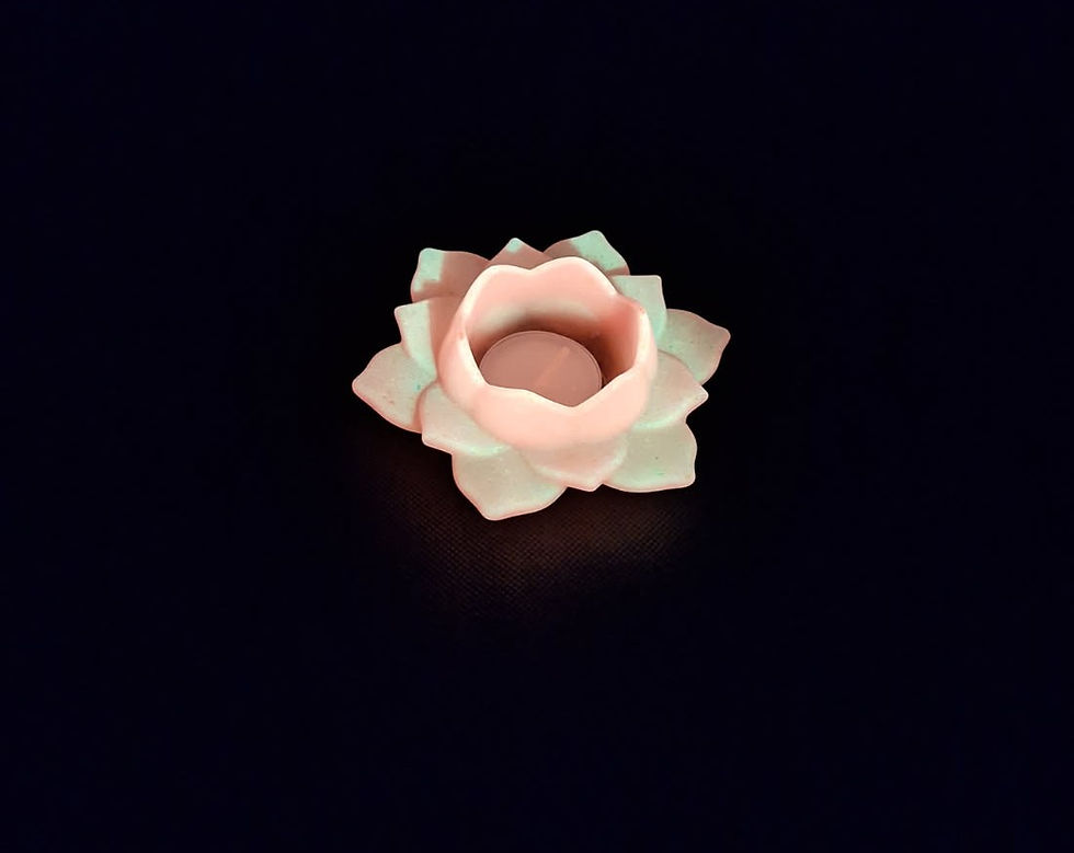 Thumbnail: Resin Lotus Flower Tealight Candle Holder - Glows in the Dark