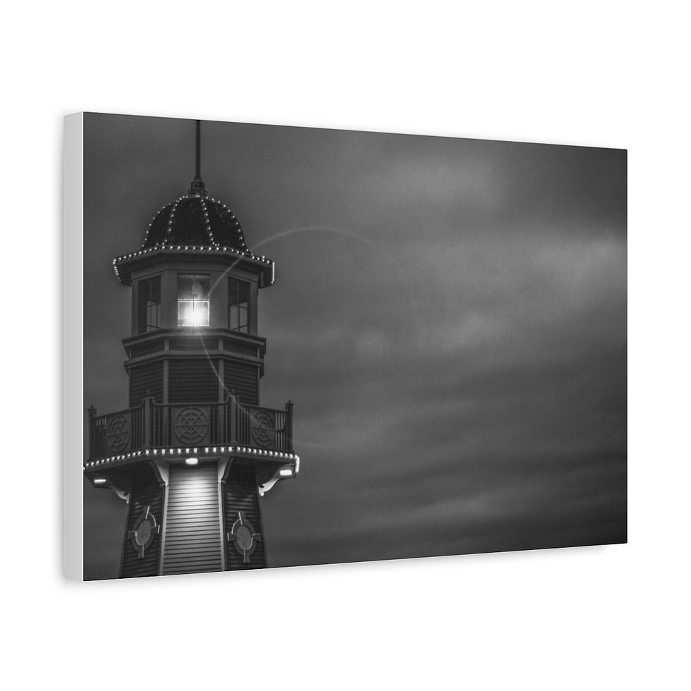 Thumbnail: The Light Is Mine Matte Canvas Print Stretched Black and White Photography