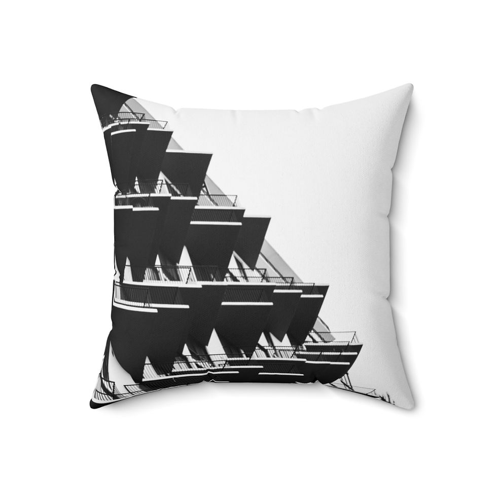 Thumbnail: Geometric Minimalism Pillow Miami Architecture Photography, Black and White