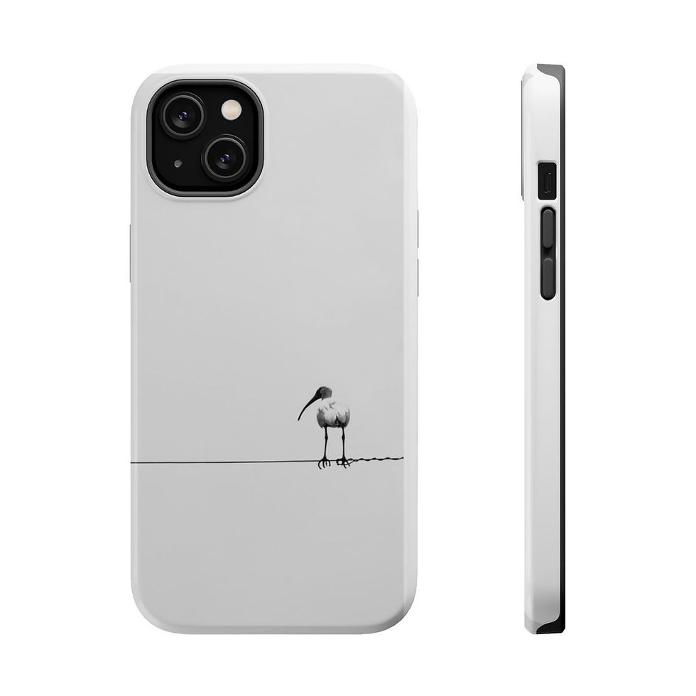 Thumbnail: Bird on a Wire Black and White Photography Magnetic Phone Case