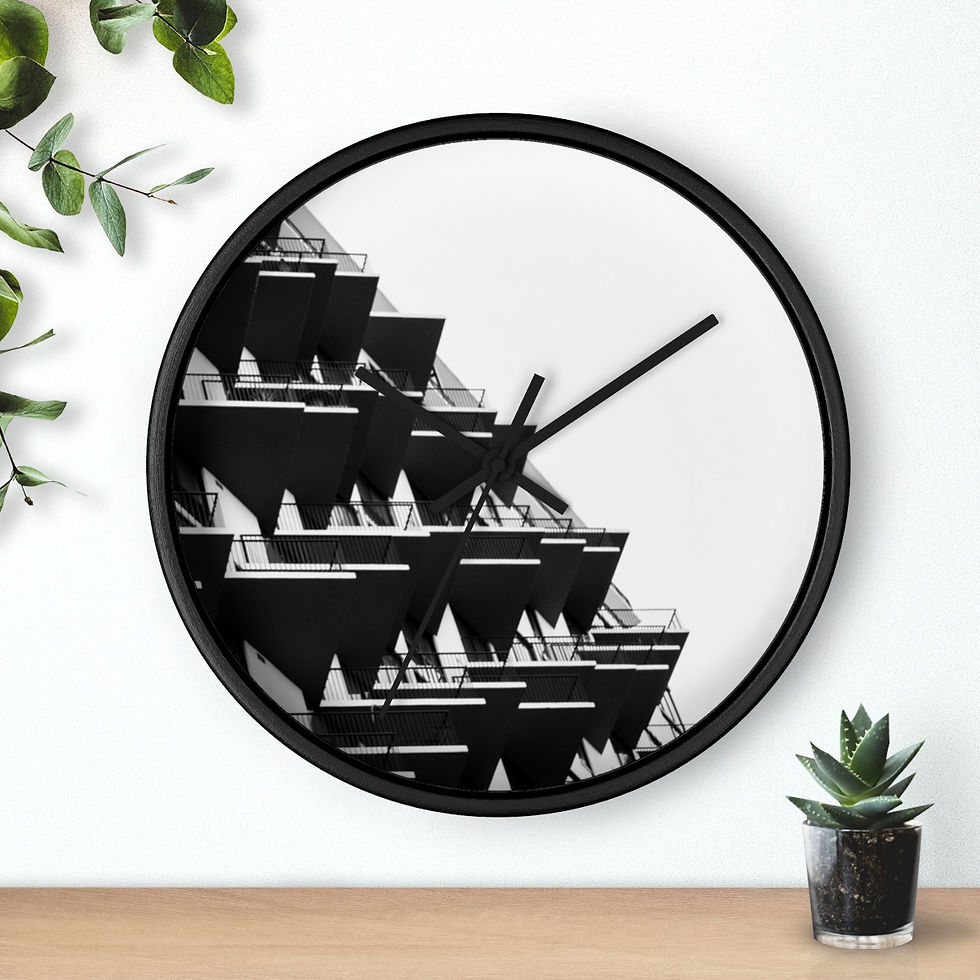Thumbnail: Geometric Minimalism Wall Clock Black and White Photography Miami Architecture