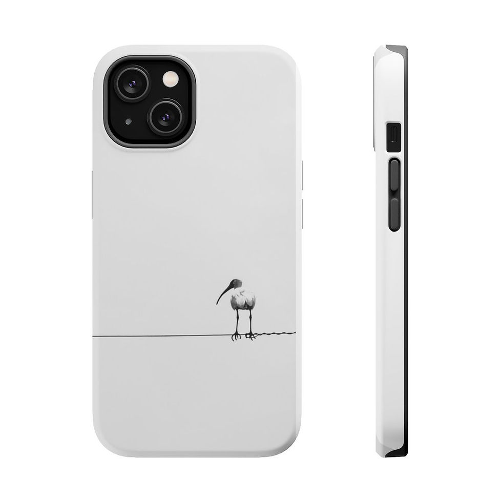 Thumbnail: Bird on a Wire Black and White Photography Magnetic Phone Case