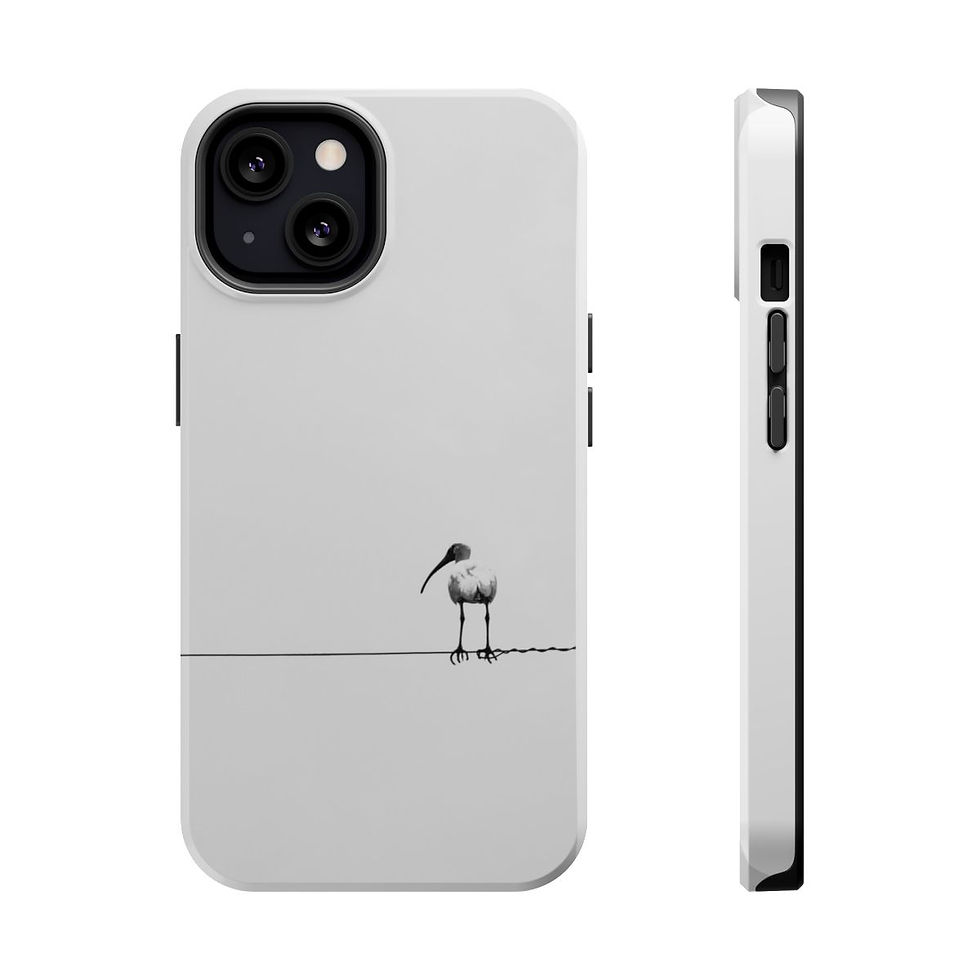 Thumbnail: Bird on a Wire Black and White Photography Magnetic Phone Case
