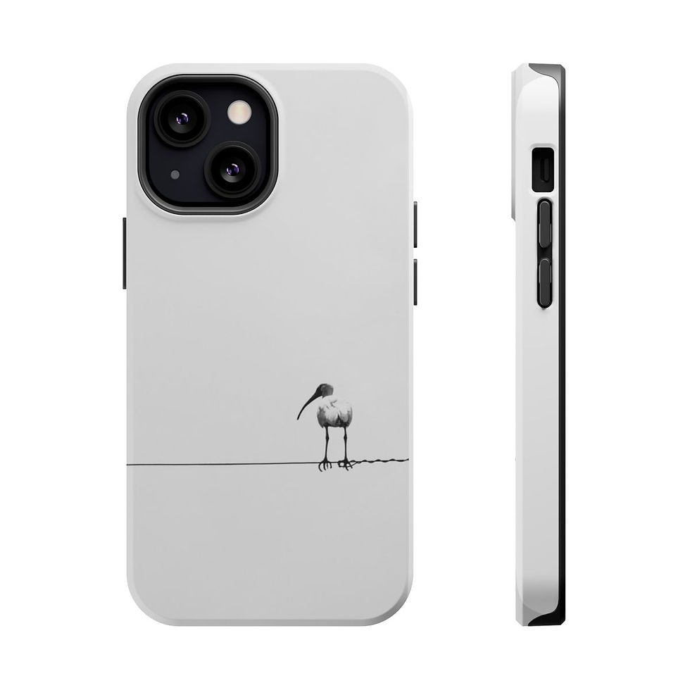 Thumbnail: Bird on a Wire Black and White Photography Magnetic Phone Case