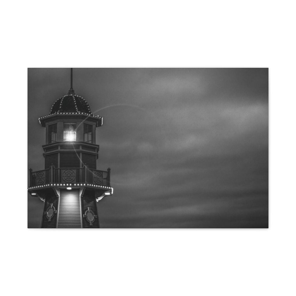 Thumbnail: The Light Is Mine Matte Canvas Print Stretched Black and White Photography