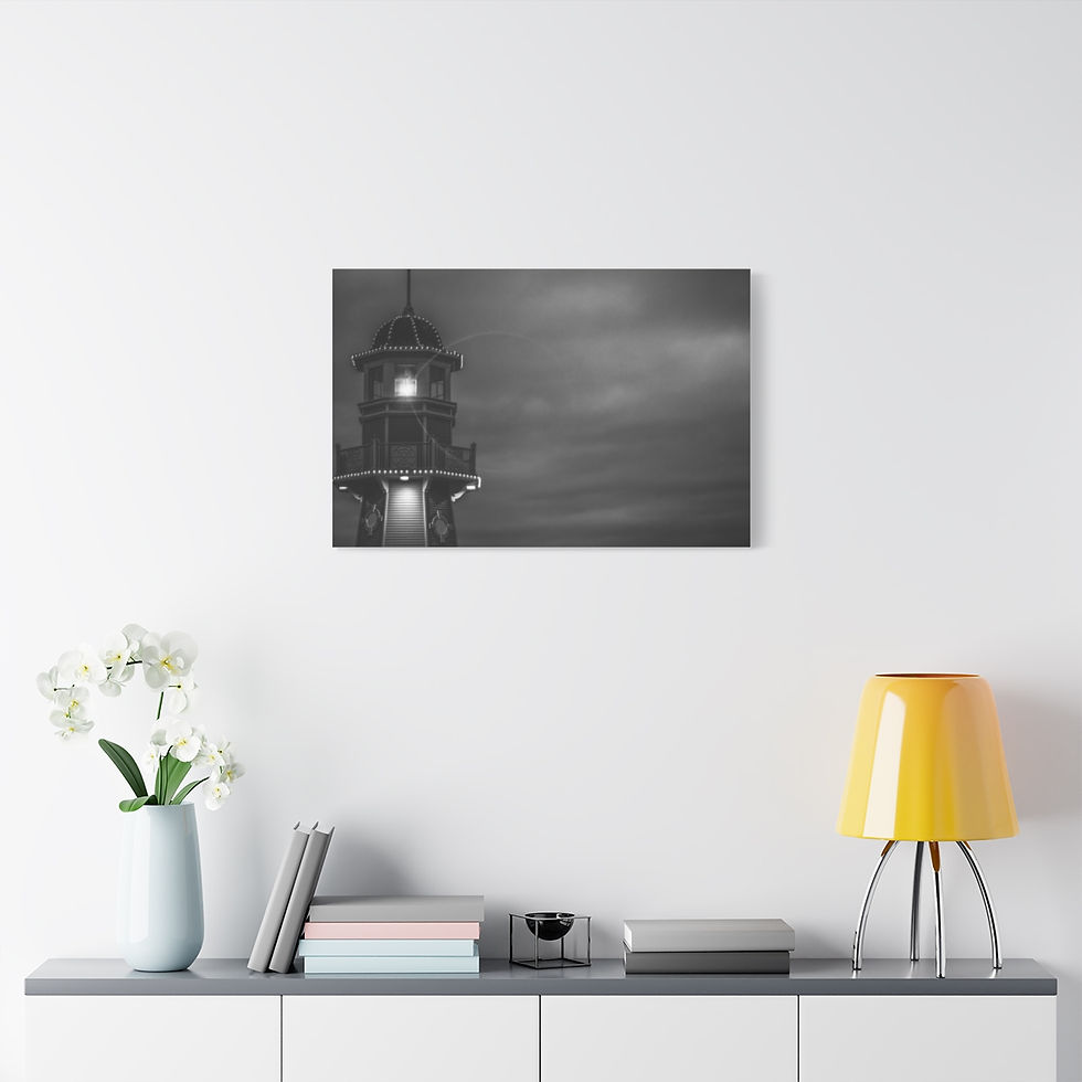 Thumbnail: The Light Is Mine Matte Canvas Print Stretched Black and White Photography