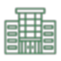 Green building outline on black background. Ecokil Pest Control.