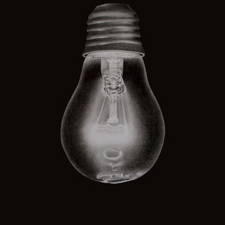 black and white edison light bulb drawing