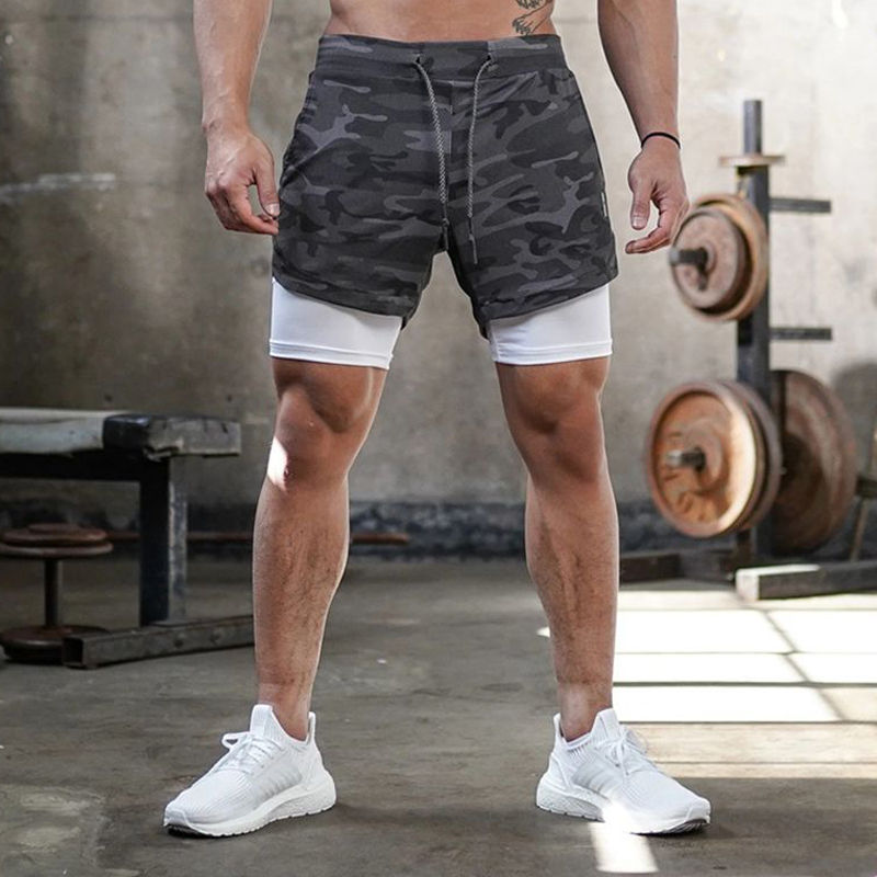 Thumbnail: Camo Running Shorts Men Gym Sports Shorts 2 In 1 Quick Dry Workout Training Gym 