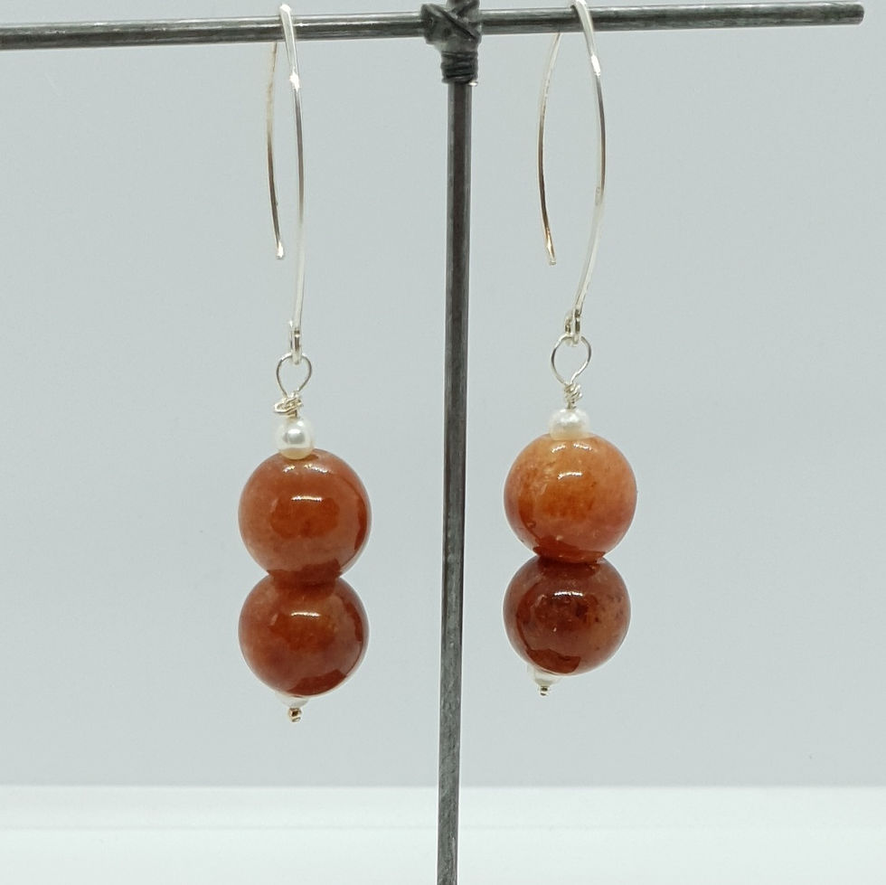 Miniaturebillede: Øreringe med jade og elegant krog