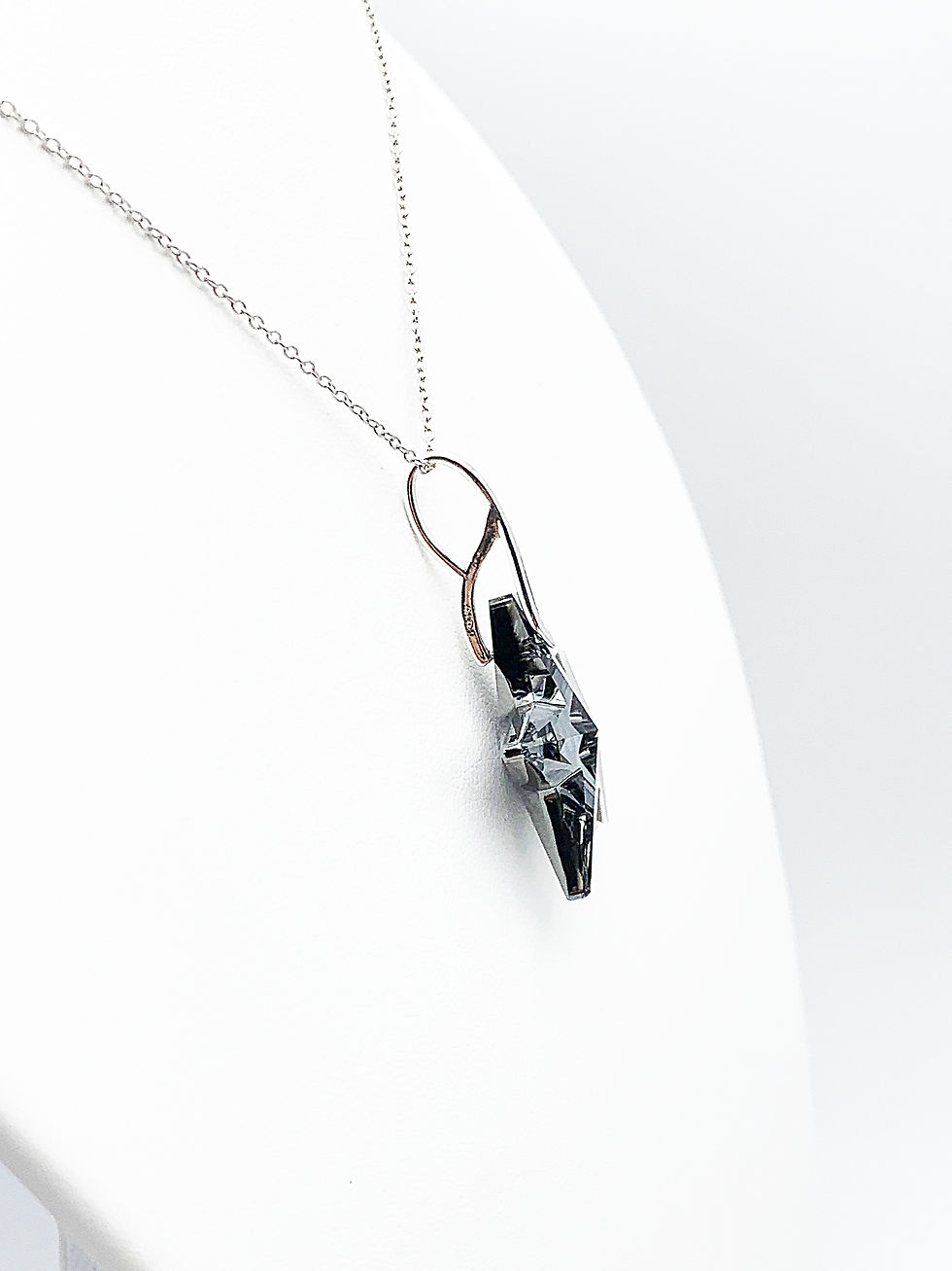 Miniature : Collier Etoile, pendentif étoile en cristal noir, Silver Night, Argent 925