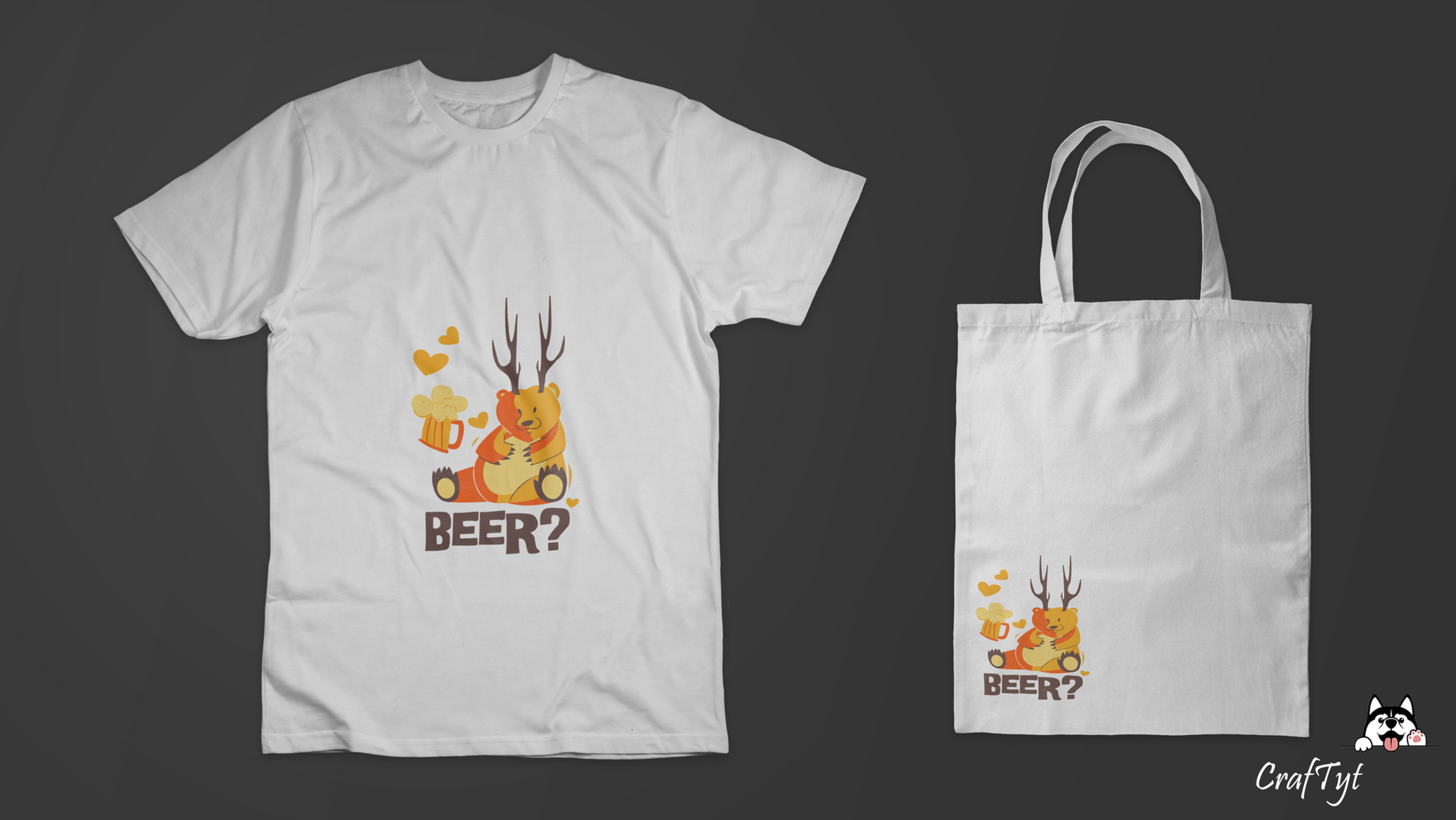 CrafTyt- Beer (T Shirt and Tote bag Combo)