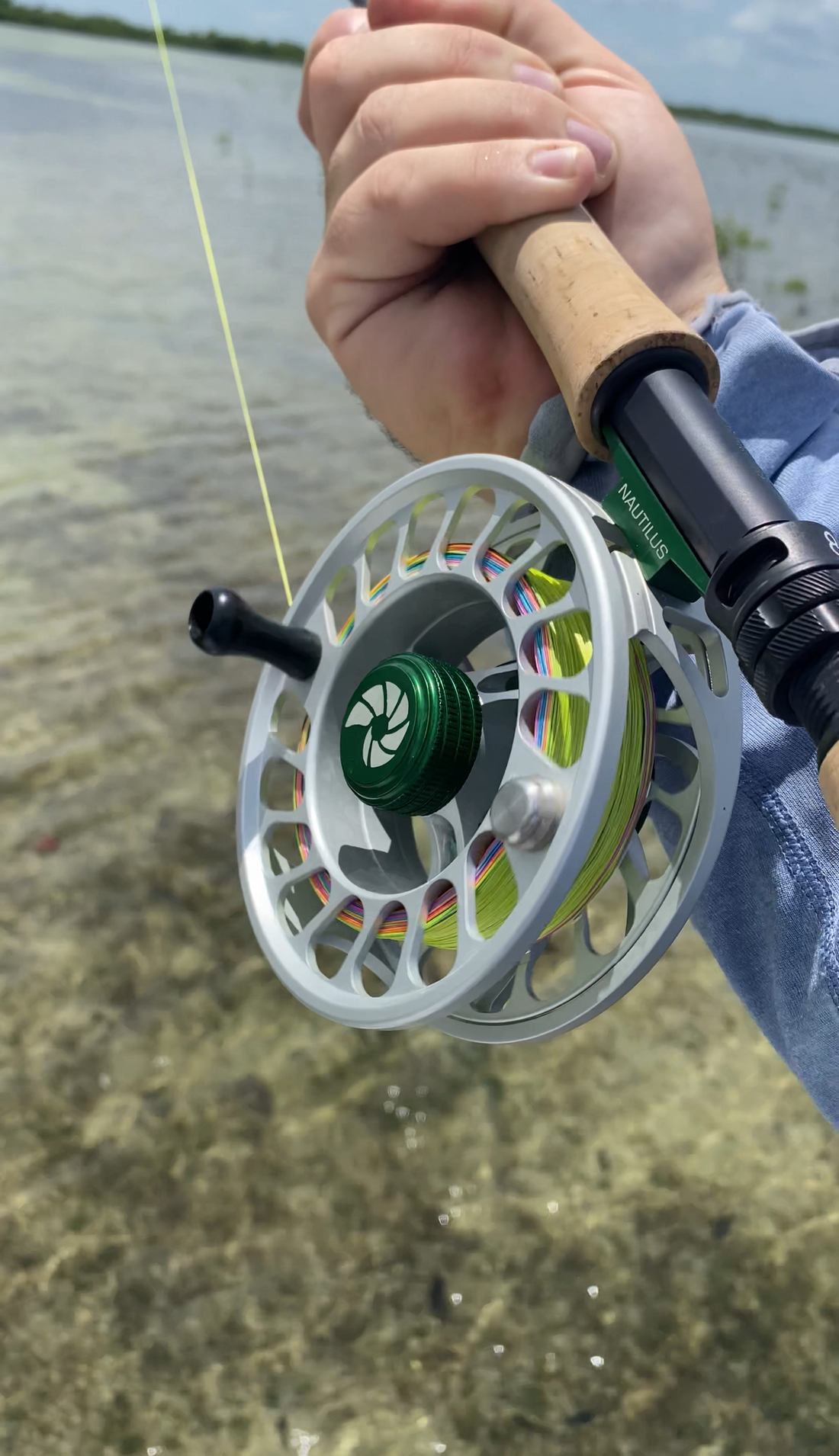Fly rod and reel ready to fish