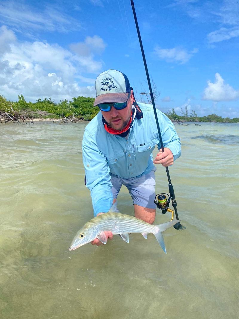 Bonefish released on the flats