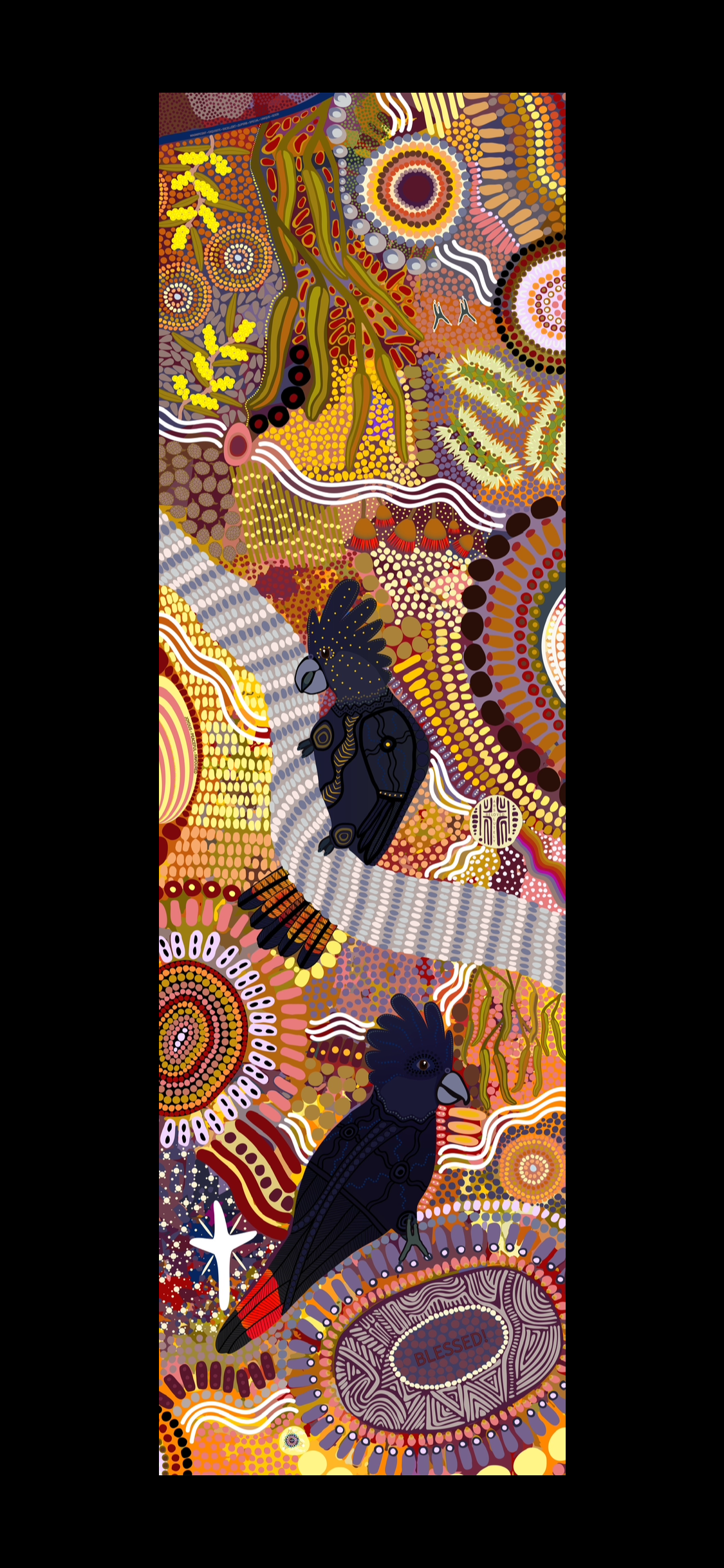 Scarf ~ Red Tail Black Cockatoos