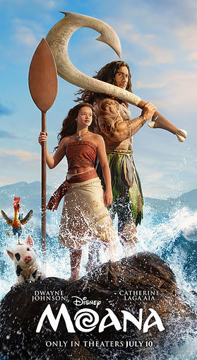 and maui standing on a rock in the middle of the ocean