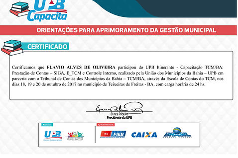 CERTIFICADO UPB CAPACITA - TCM-BA - SIGA - ETCM e CONTROLE INTERNO - 18 19 20 - OUT 2017.j