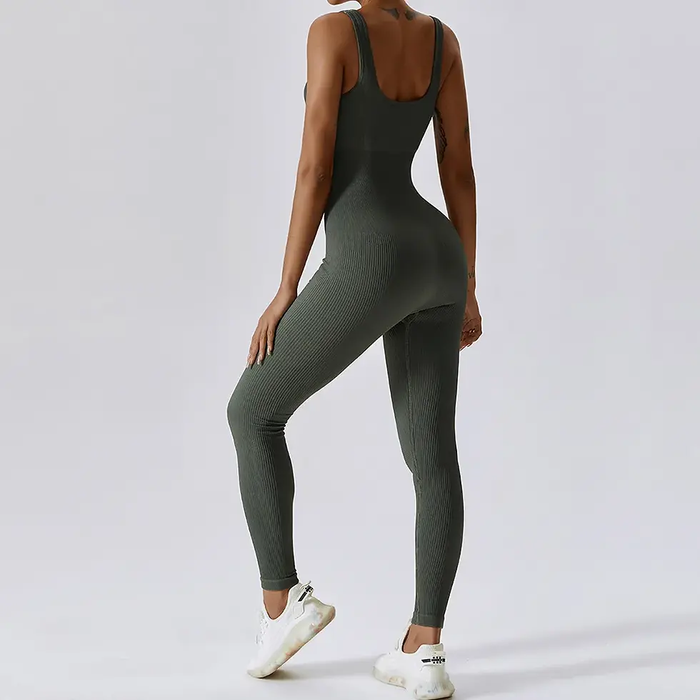 Thumbnail: Spring Seamless One-Piece Yoga Suit Dance Belly Tightening Fitness Workout Set
