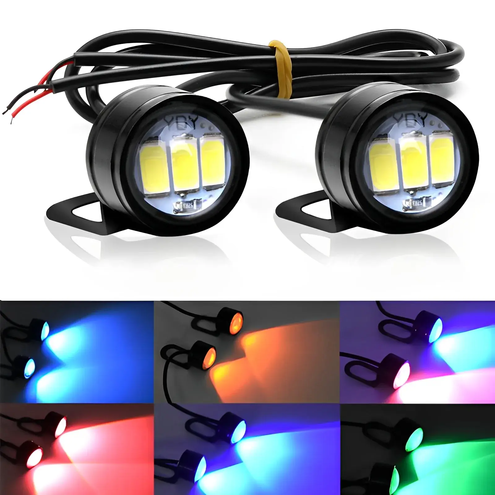 2Pcs Motorcycle Led Light Super Bright Spotlight Driving Safety Lamp Motorcycle