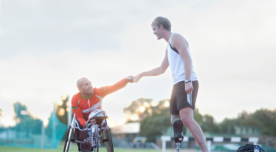 Para-athletes Doing Fist Bump