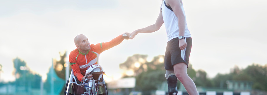 Para-athletes Doing Fist Bump