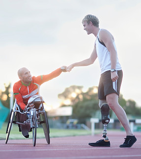 Para-athletes Doing Fist Bump