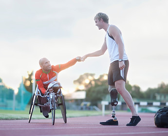 Para-athletes Doing Fist Bump