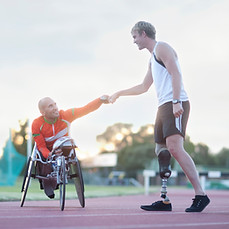 Para-athletes Doing Fist Bump