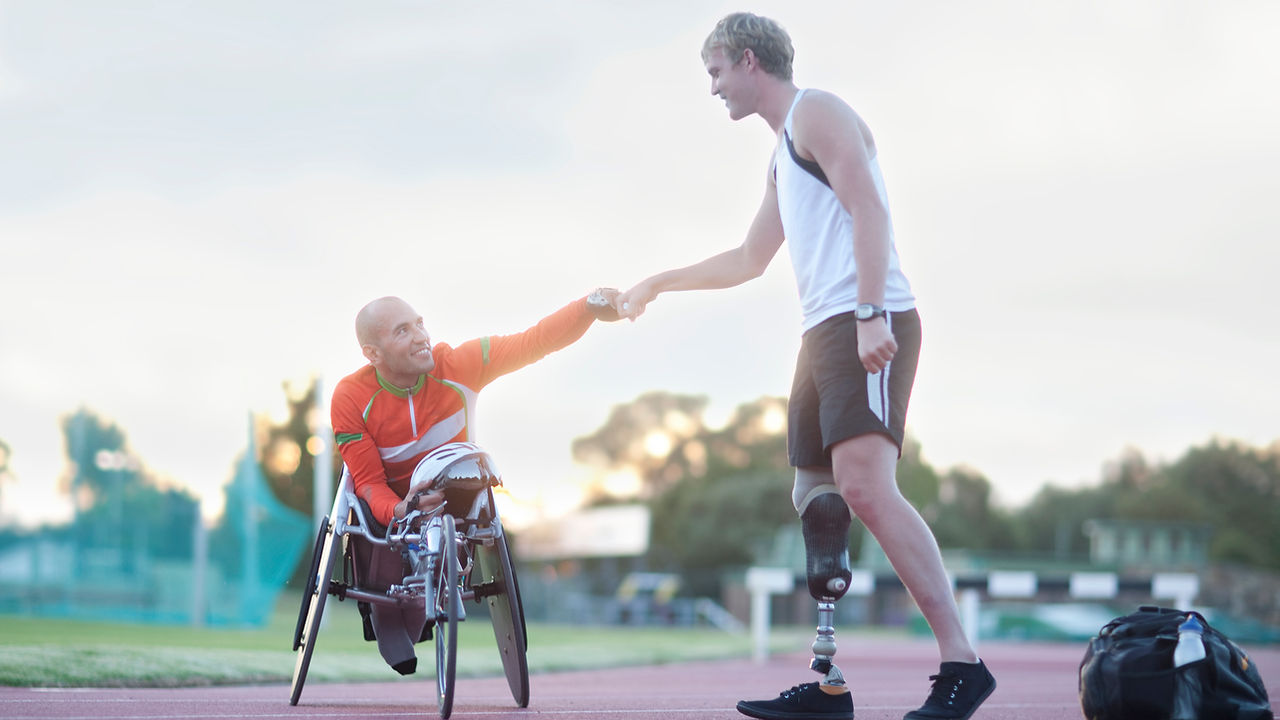 Para-athletes Doing Fist Bump
