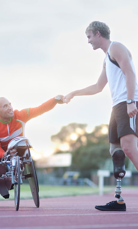 Para-athletes Doing Fist Bump