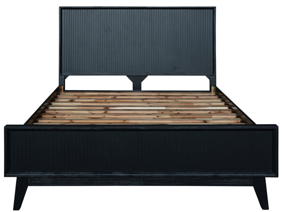 ELLA QUEEN BED 223X161X120CM-BRUSHED BLK 3CTN