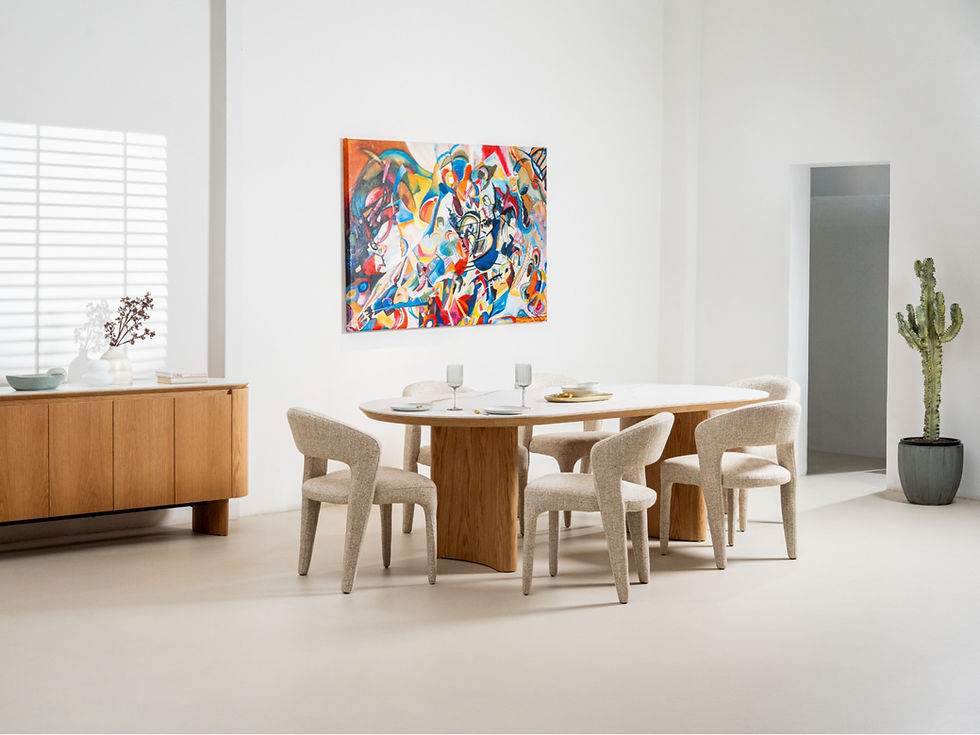 Thumbnail: LUCERNE LARGE DINING TABLE NATURAL WITH CERAMIC