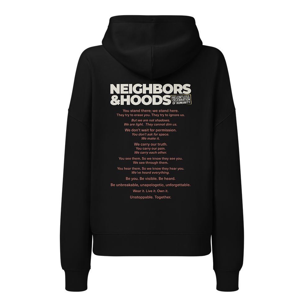Thumbnail: "WE ARE NOT SHADOWS" — CONTOUR JUDITH HOODIE