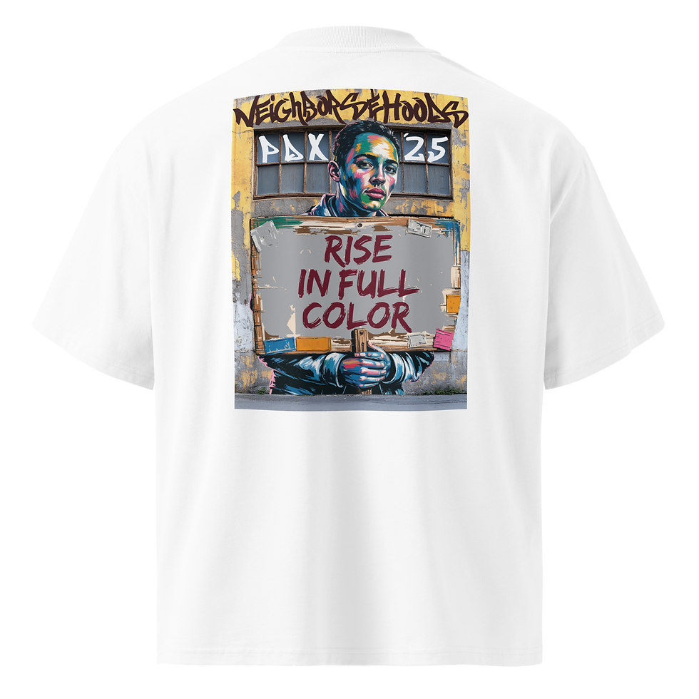 Thumbnail: DAY ONE FAM // "RISE IN FULL COLOR" — DRAPÉ ALLY TEE · Sienna ink