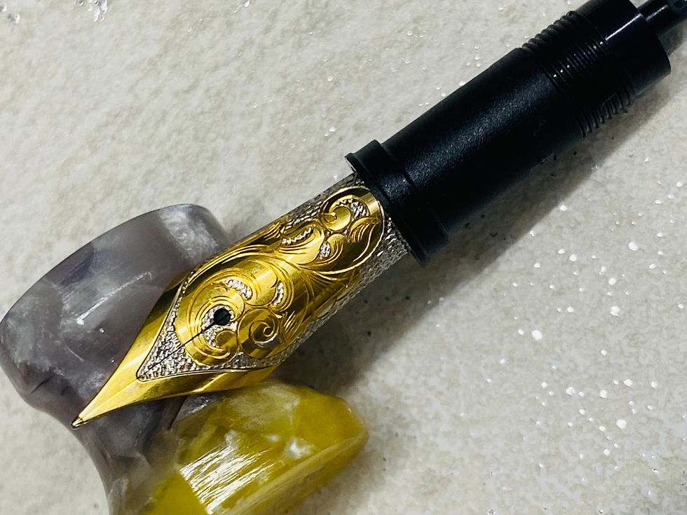 Thumbnail:  Hand Engraved Nibs : Floral Dual Tone 