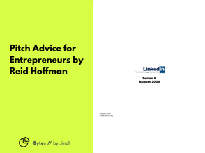 Pitch Advice for Entrepreneurs by Reid Hoffman