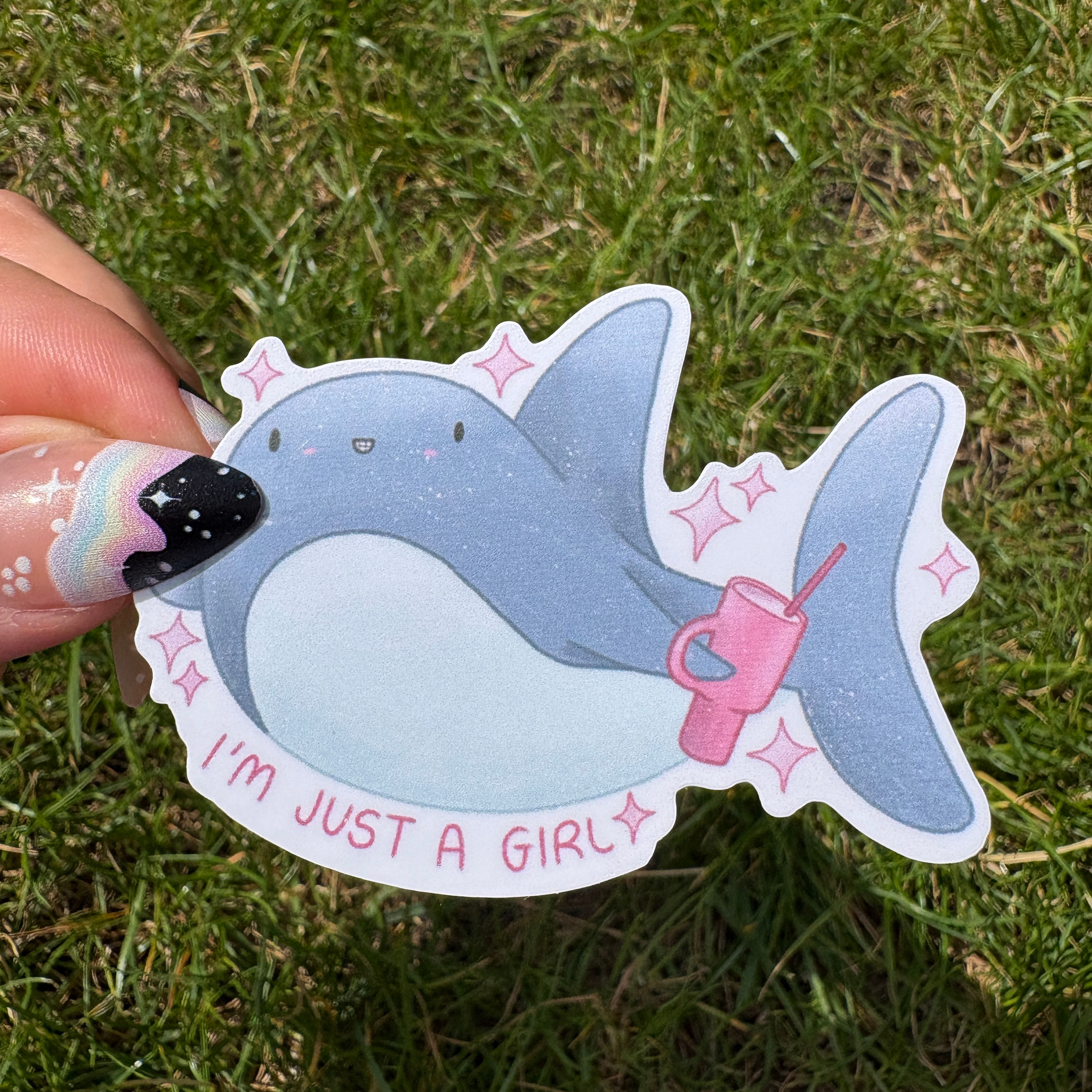 I'm Just A Girl Shark Sticker
