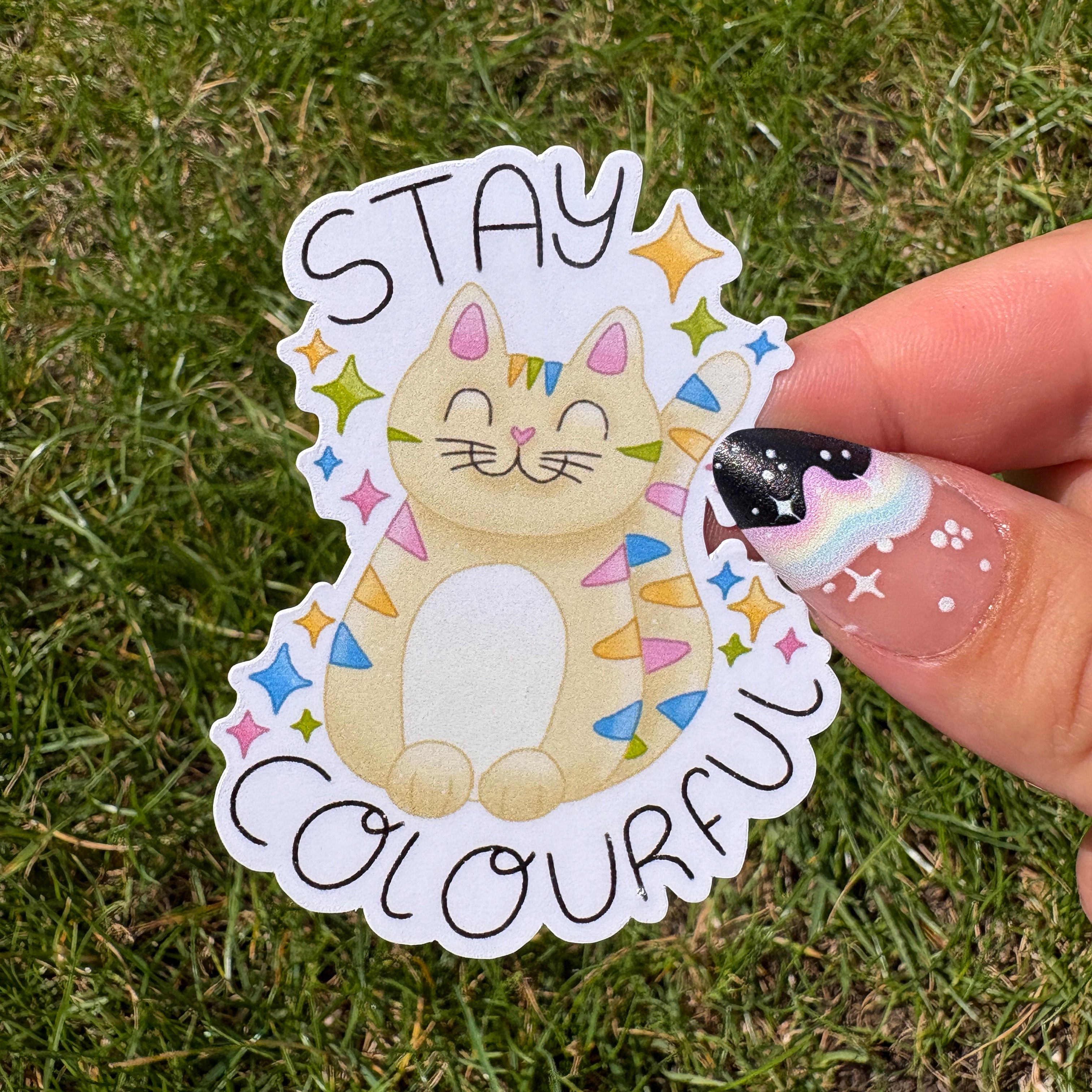 Stay Colourful Cat Sticker