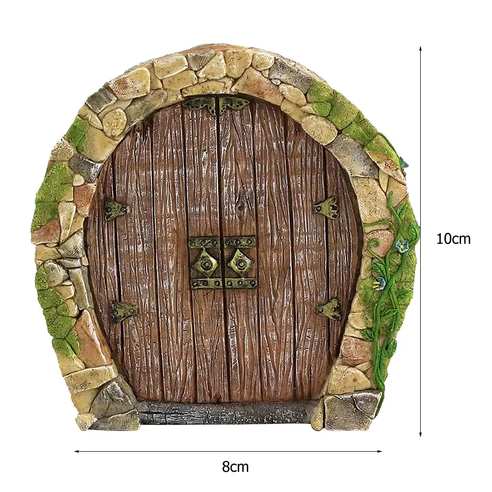 1PCS Wood Miniature Fairy Gnome Window Door Elf Home Creative Yard Art