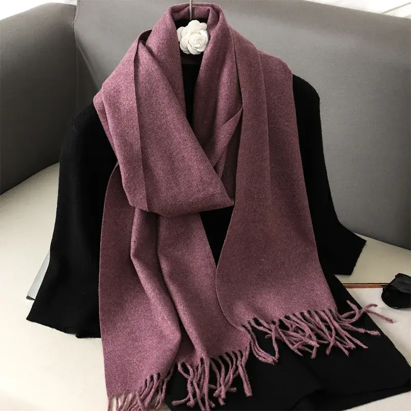 Thumbnail: 62Color Solid Women Winter Scarf Warm Thicken Cashmere Shawl