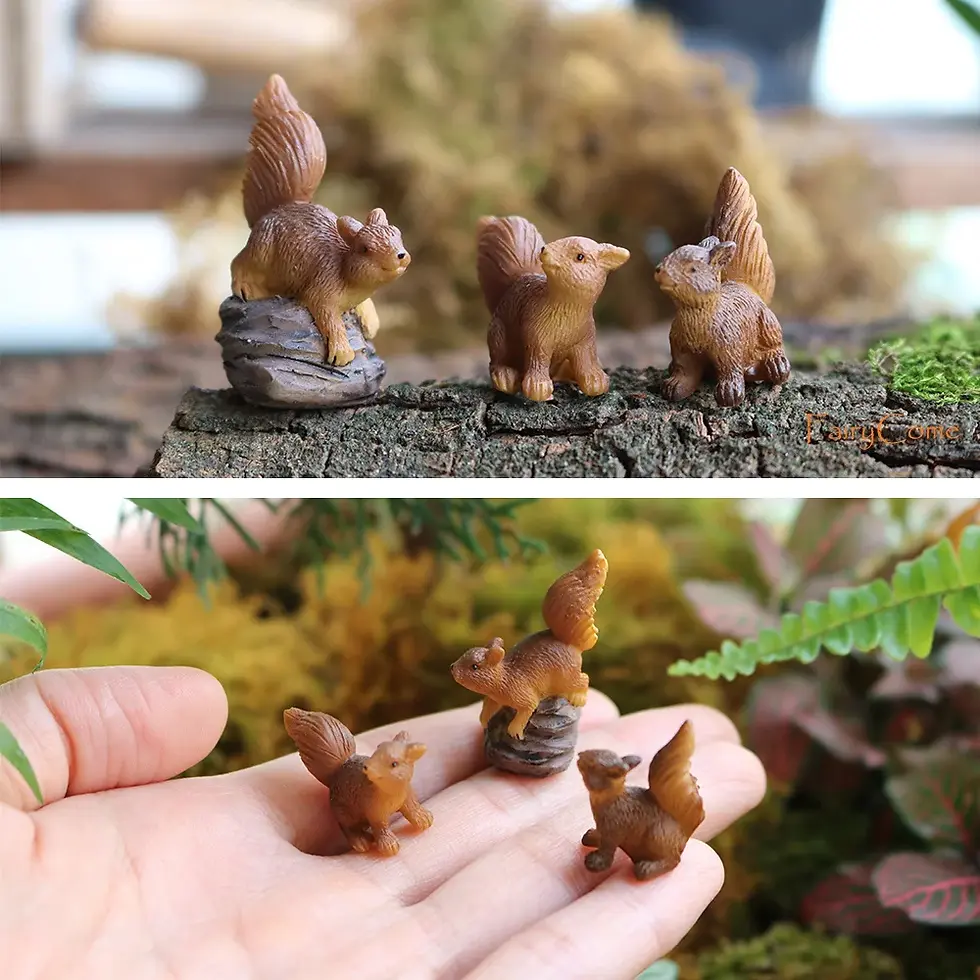Thumbnail: Fairy Garden Animals Garden Resin Figurines Rabbit Chicken Hutch Mini Garden