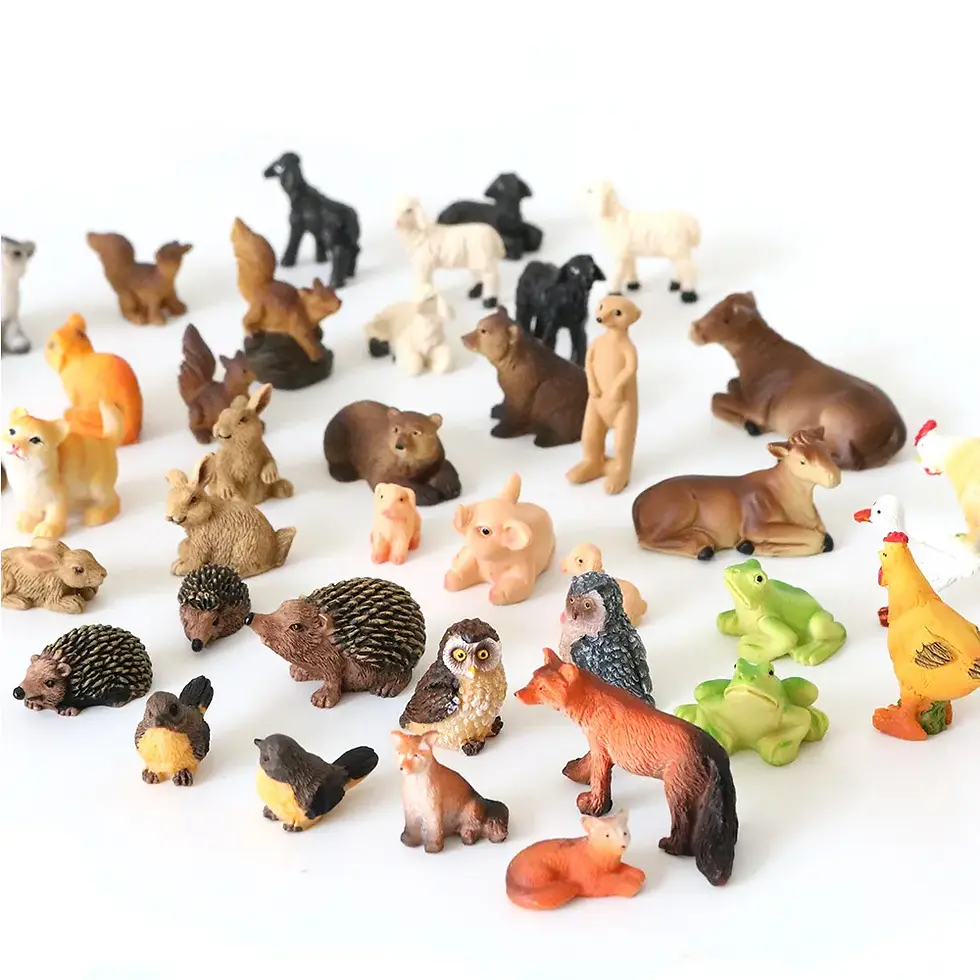 Thumbnail: Miniature Animals Figures Set Mini Fairy Garden Animal Figurines Miniatures Kits