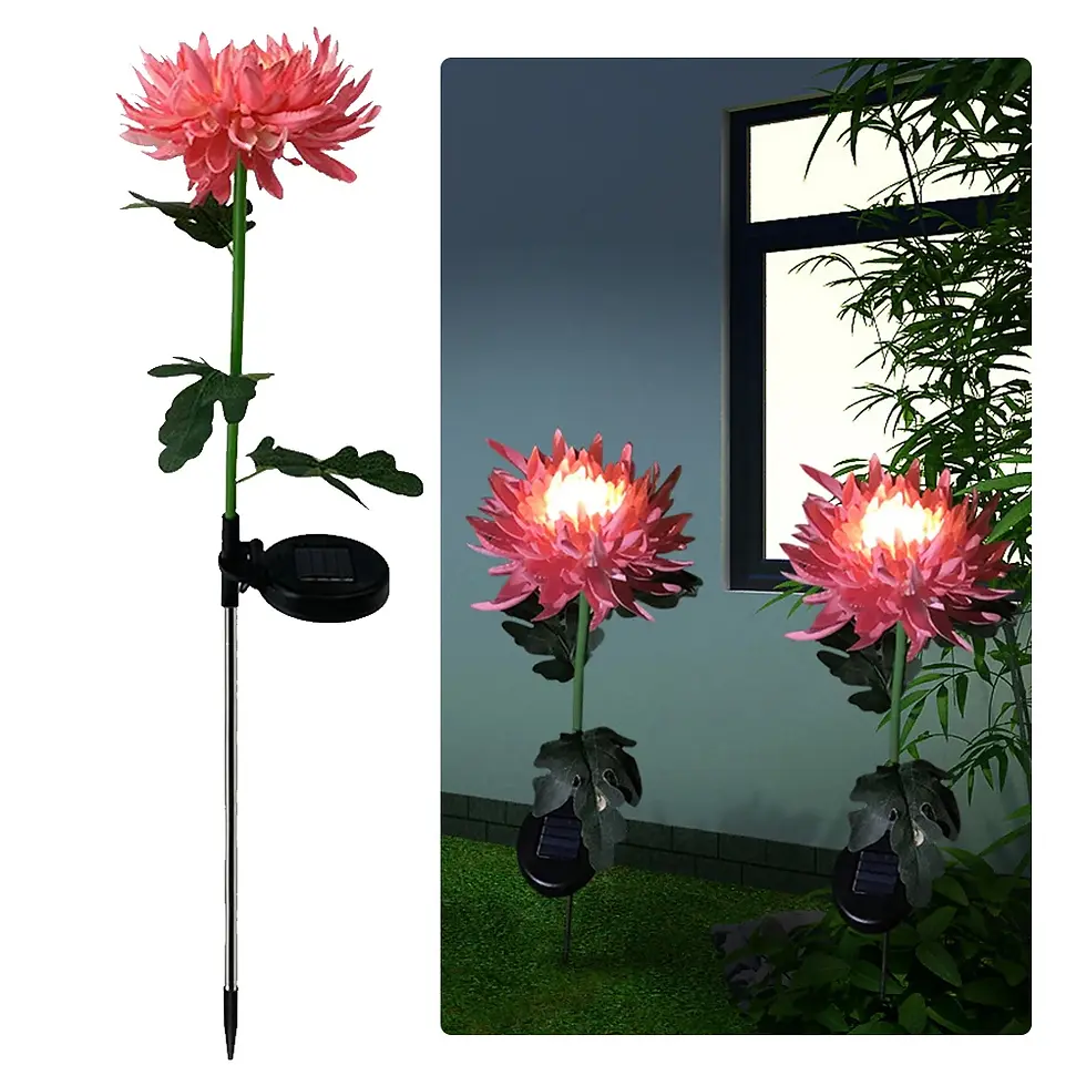 Thumbnail: 2pcs Chrysanthemum Solar Light LED
