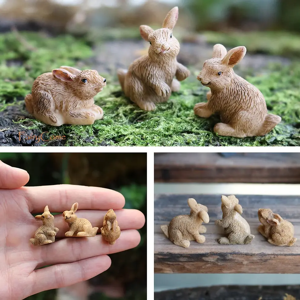 Thumbnail: Miniature Animals Figures Set Mini Fairy Garden Animal Figurines Miniatures Kits